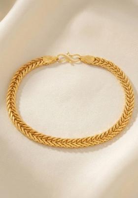 Men Gold Plated Stainless Steel Linked Bracelet