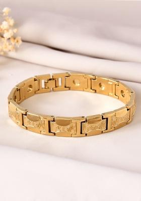 Men Gold Plated Designer Stainless Steel Bracelet