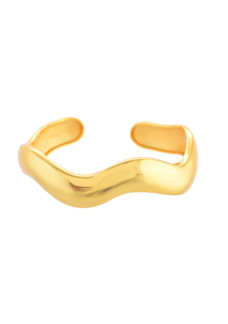 Gold Plated Anti Tarnished Twished Cuff Bracelet For Women - Indya