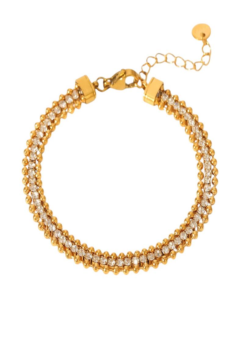18K Gold Plated Waterproof Anti-Tarnish Layered Zircon Bracelet - Indya