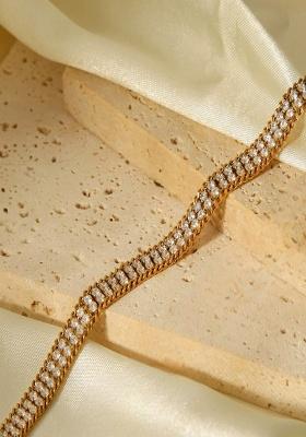18K Gold Plated Waterproof Anti-Tarnish Layered Zircon Bracelet
