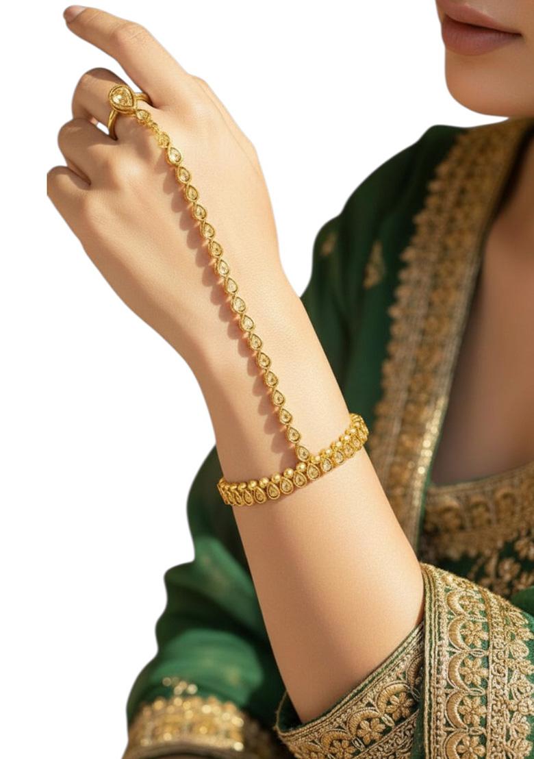 Golden Alloy Bracelet - Indya