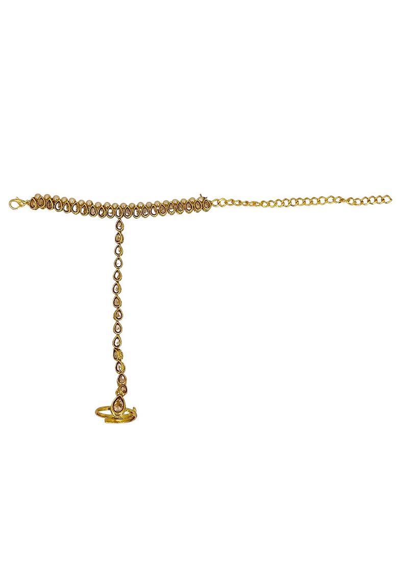 Golden Alloy Bracelet - Indya