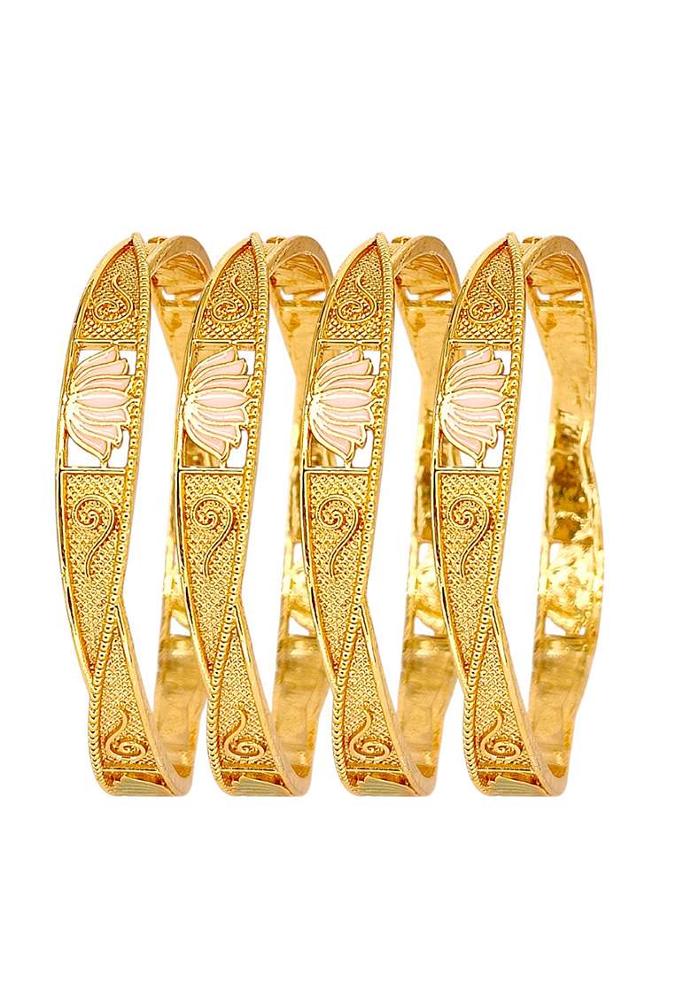 Golden Alloy Bangles - Indya