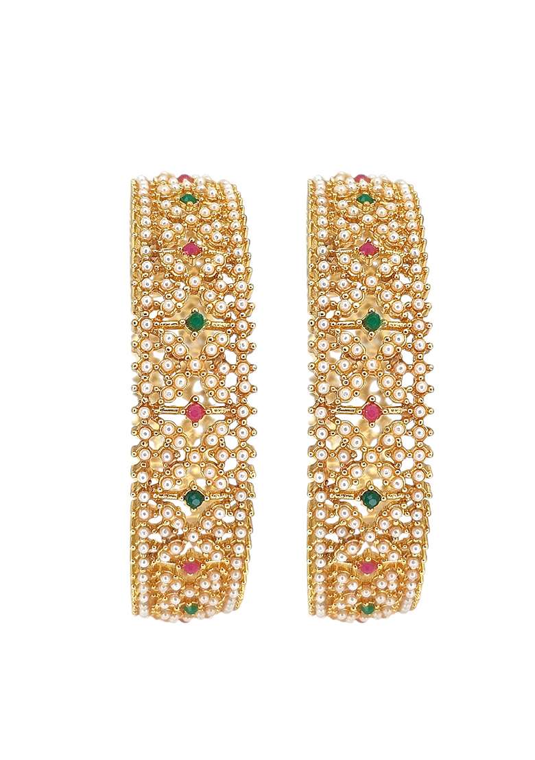 Golden Alloy Bangles - Indya
