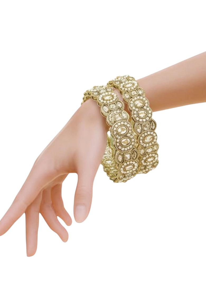 Golden Alloy Bangles - Indya
