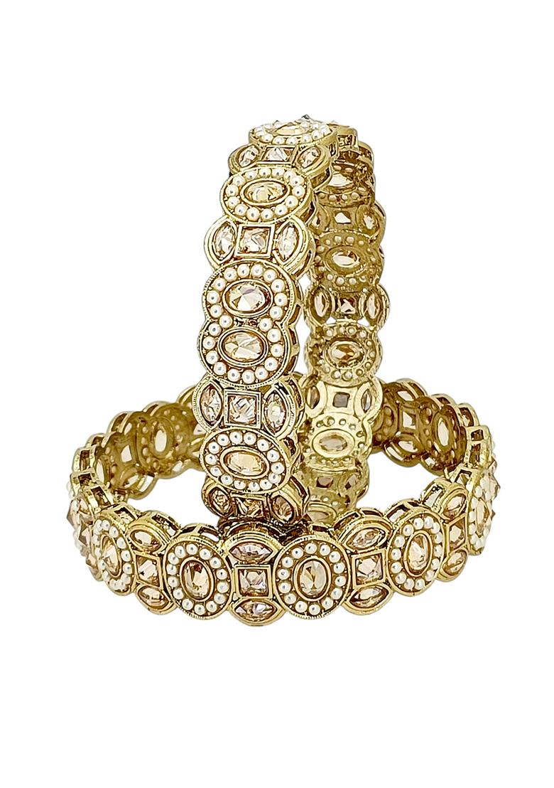 Golden Alloy Bangles - Indya