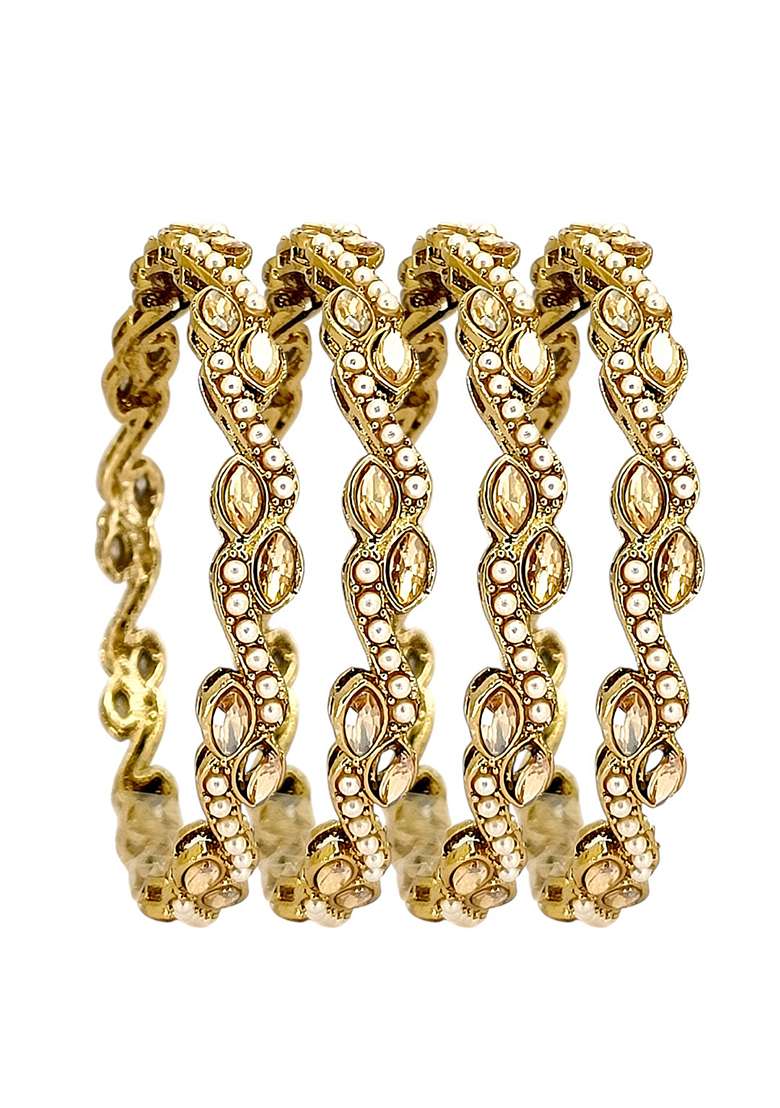 Golden Alloy Bangles - Indya