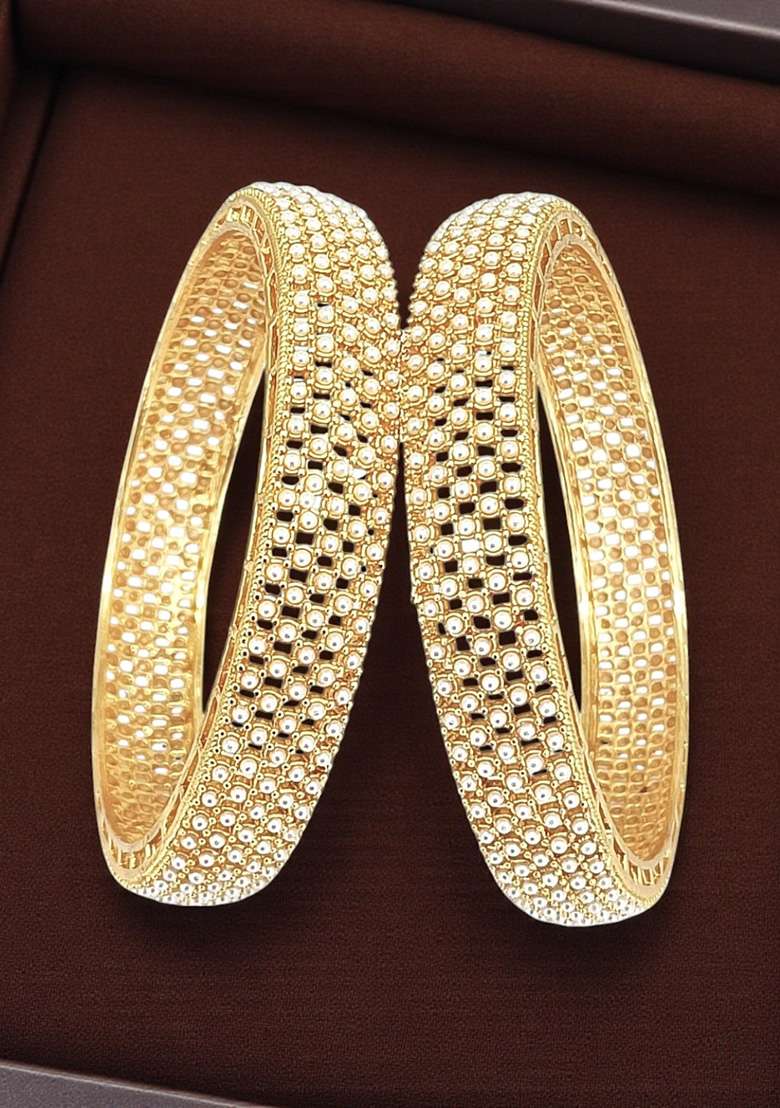 Golden Alloy Bangles - Indya