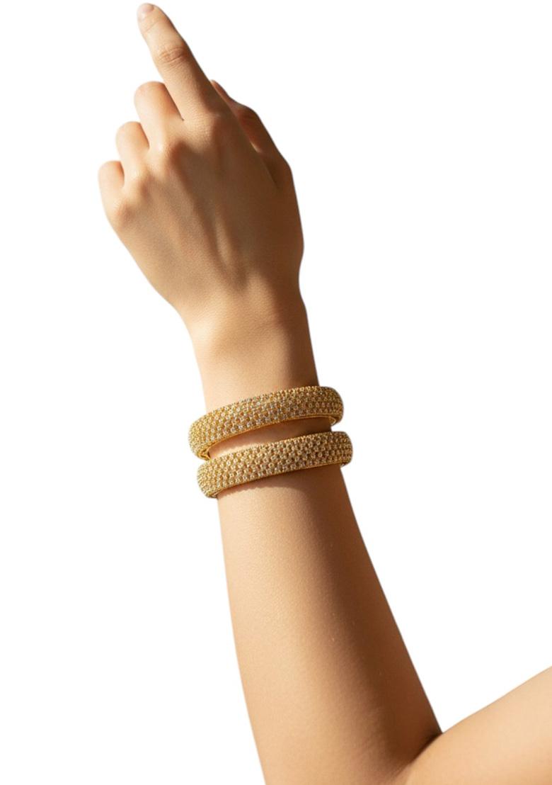 Golden Alloy Bangles - Indya