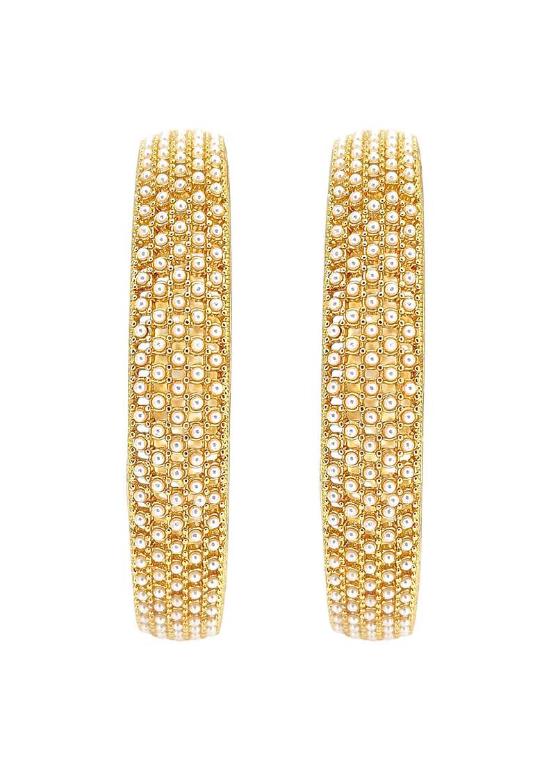 Golden Alloy Bangles - Indya