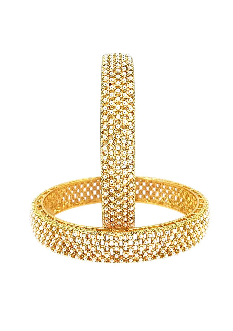 Golden Alloy Bangles - Indya