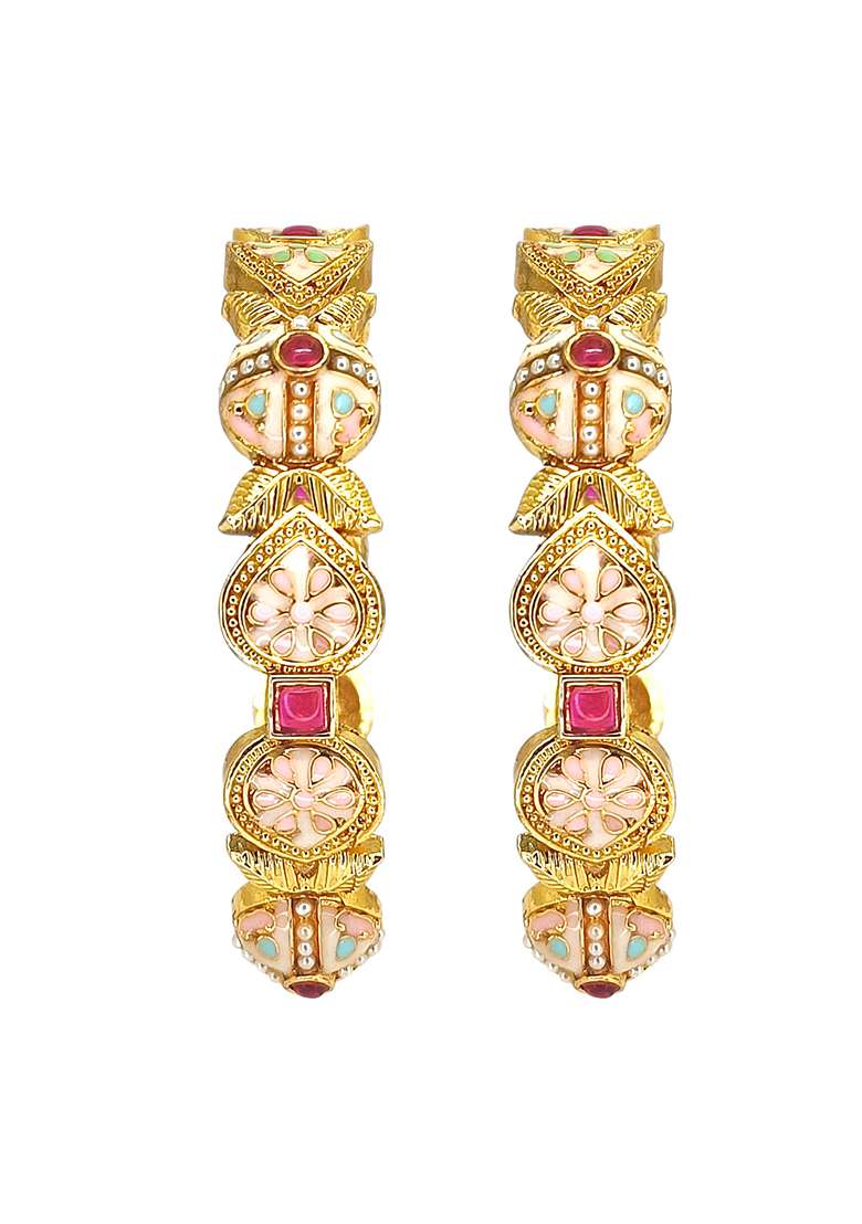 Golden Alloy Bangles - Indya