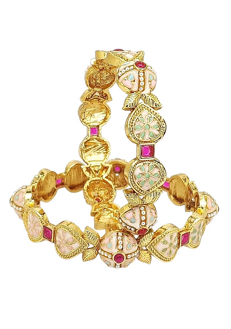 Golden Alloy Bangles - Indya