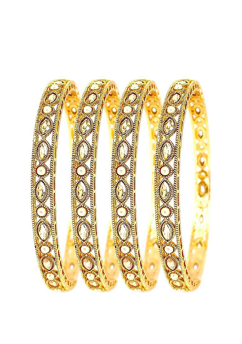 Golden Alloy Bangles - Indya