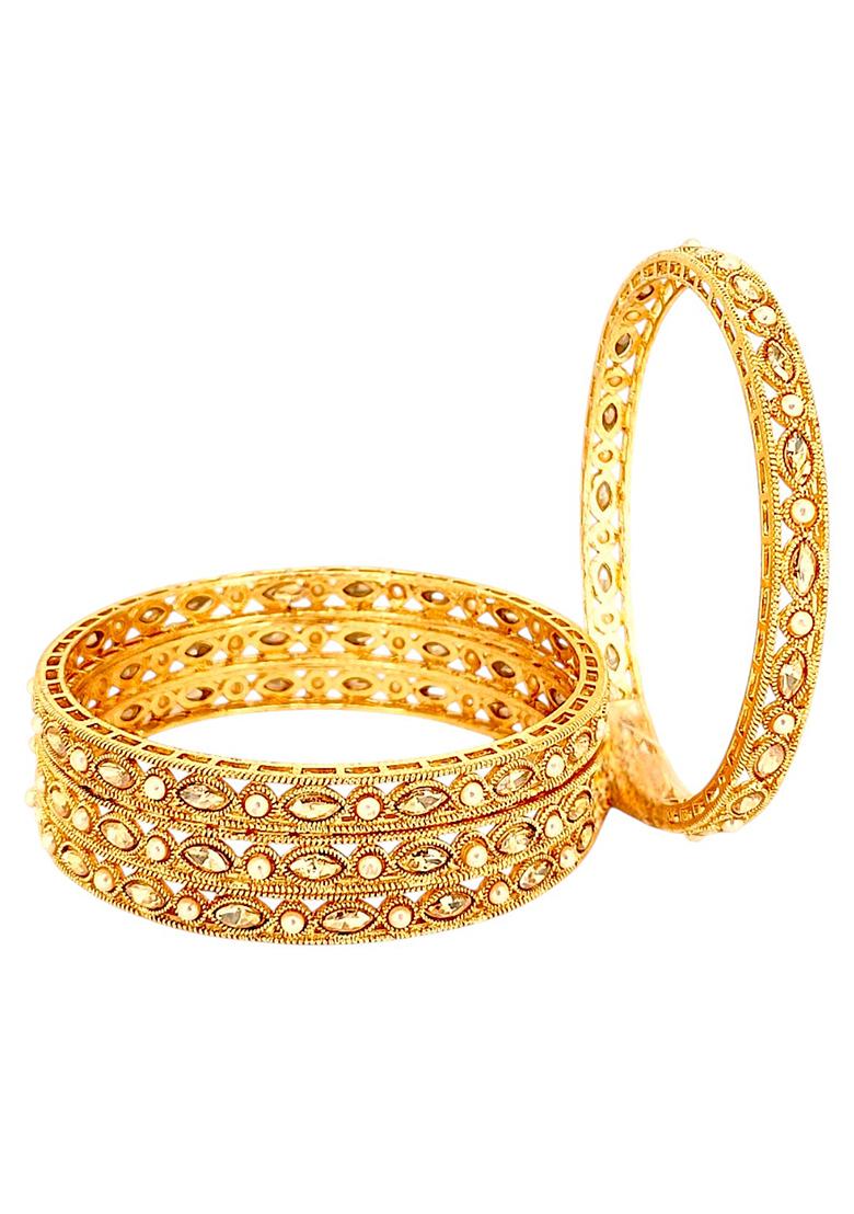 Golden Alloy Bangles - Indya