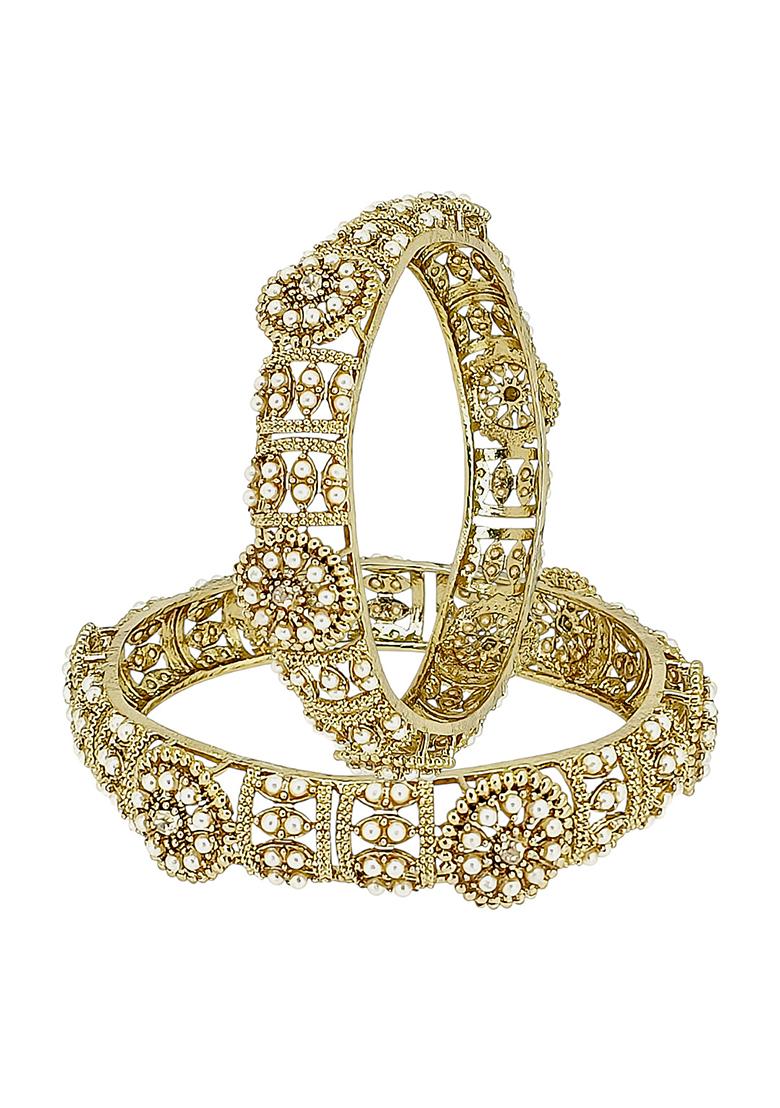 Golden Alloy Bangles - Indya