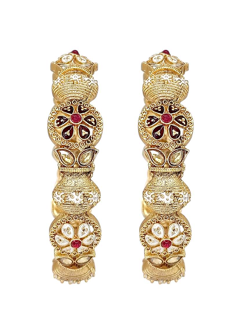 Golden Alloy Bangles - Indya