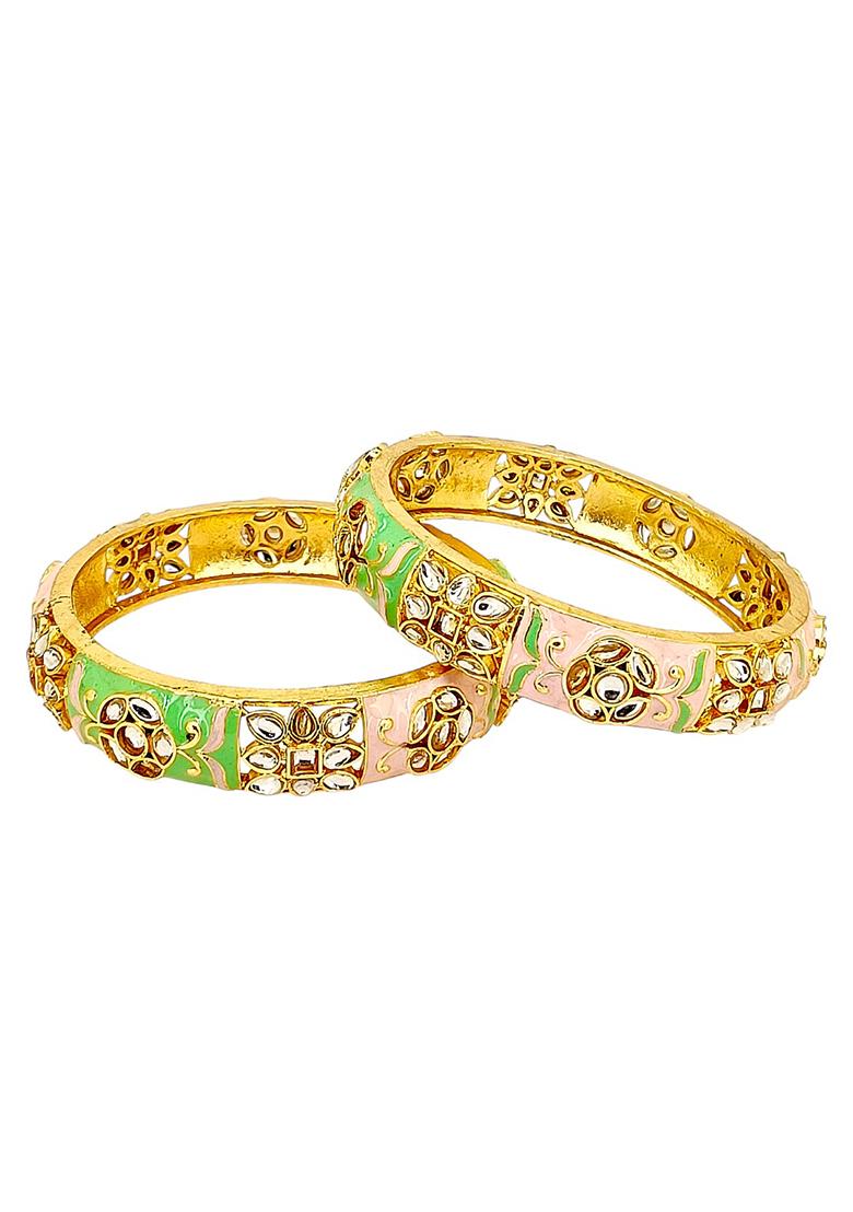 Golden Alloy Bangles - Indya