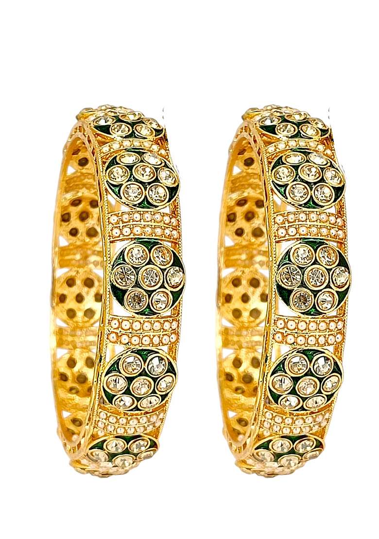 Golden Alloy Bangles - Indya