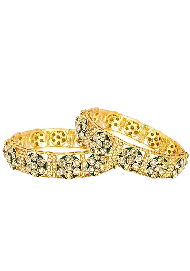 Golden Alloy Bangles - Indya