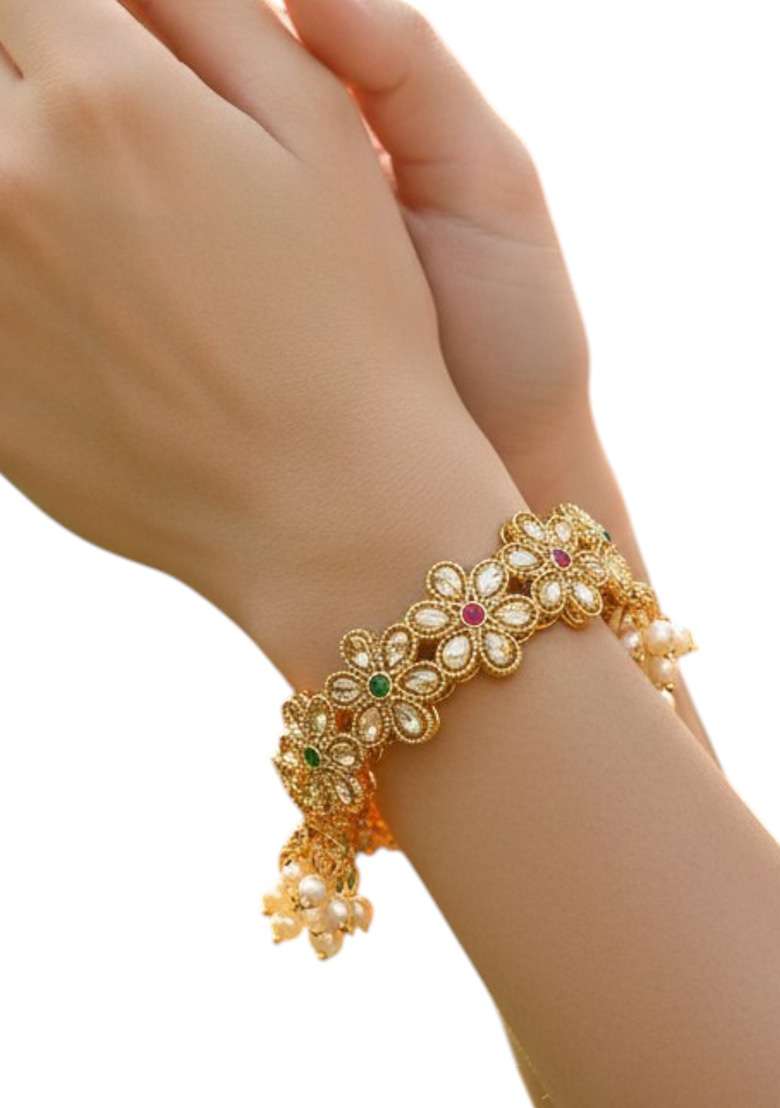 Golden Alloy Bangles - Indya