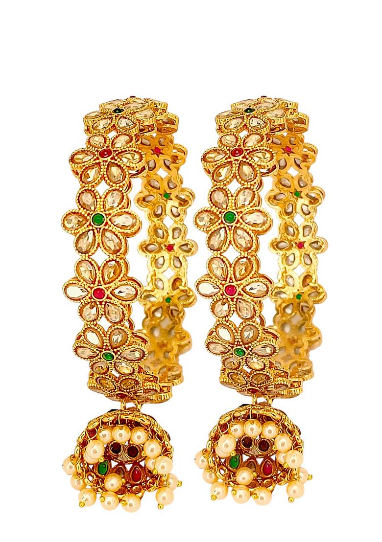 Golden Alloy Bangles - Indya