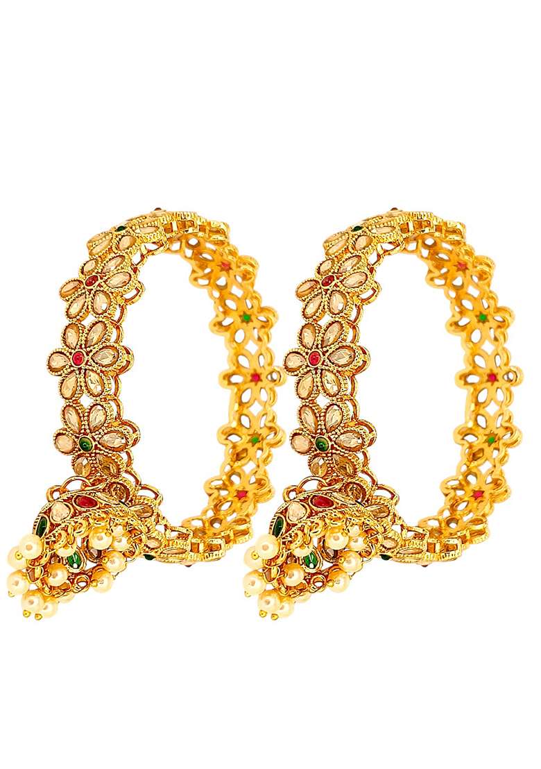 Golden Alloy Bangles - Indya