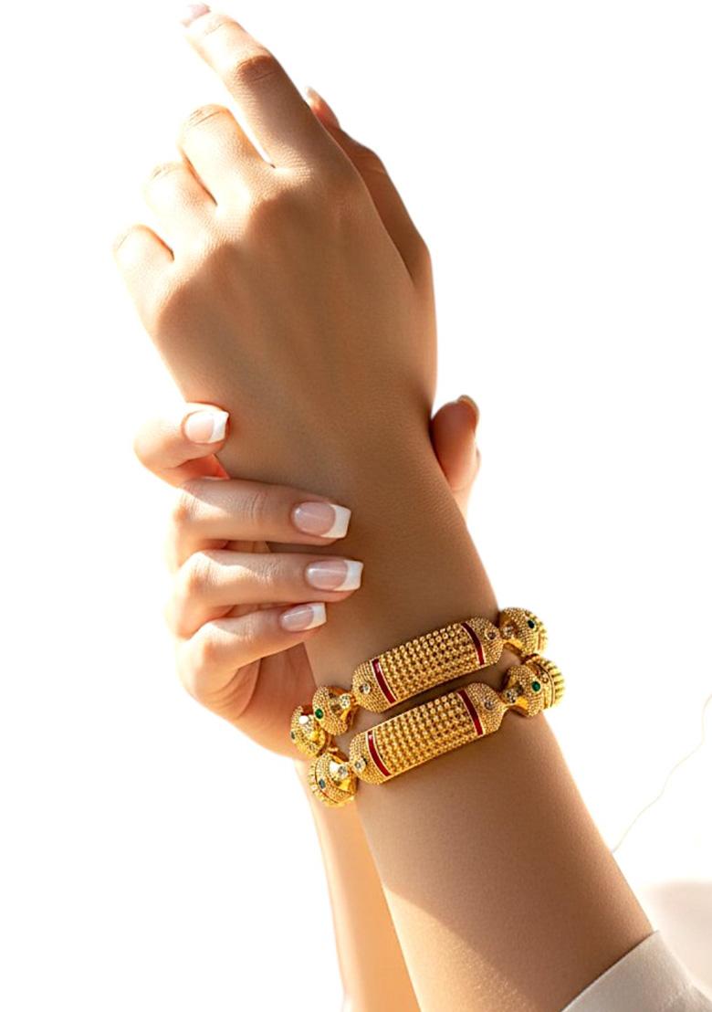 Golden Alloy Bangles - Indya