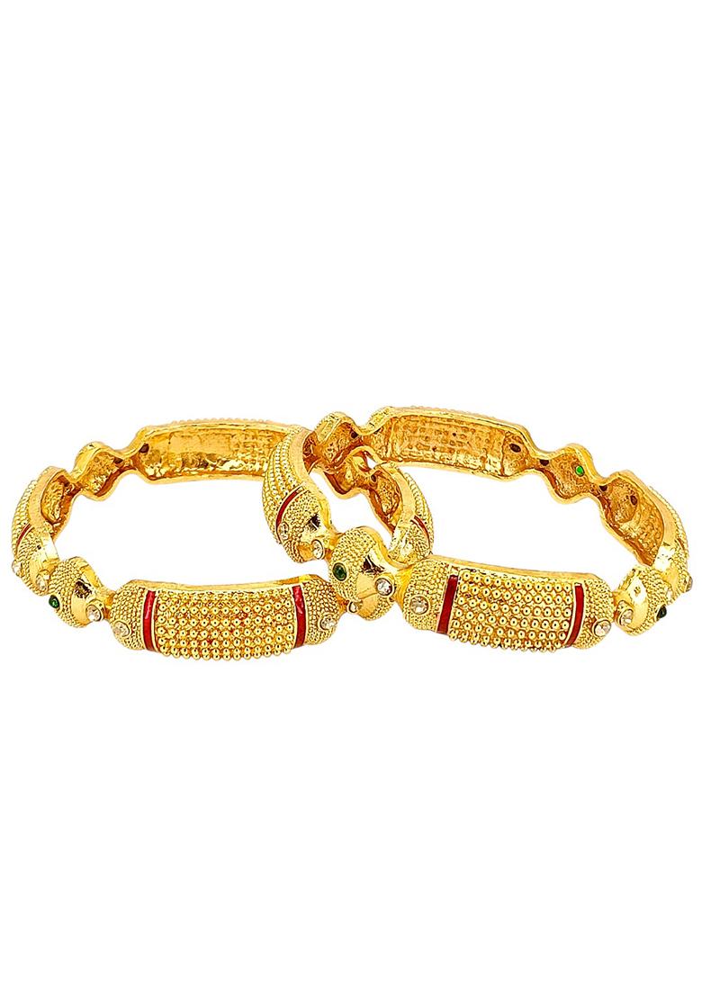 Golden Alloy Bangles - Indya