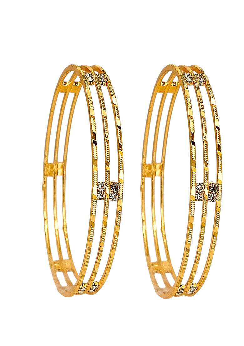 Golden Alloy Bangles - Indya