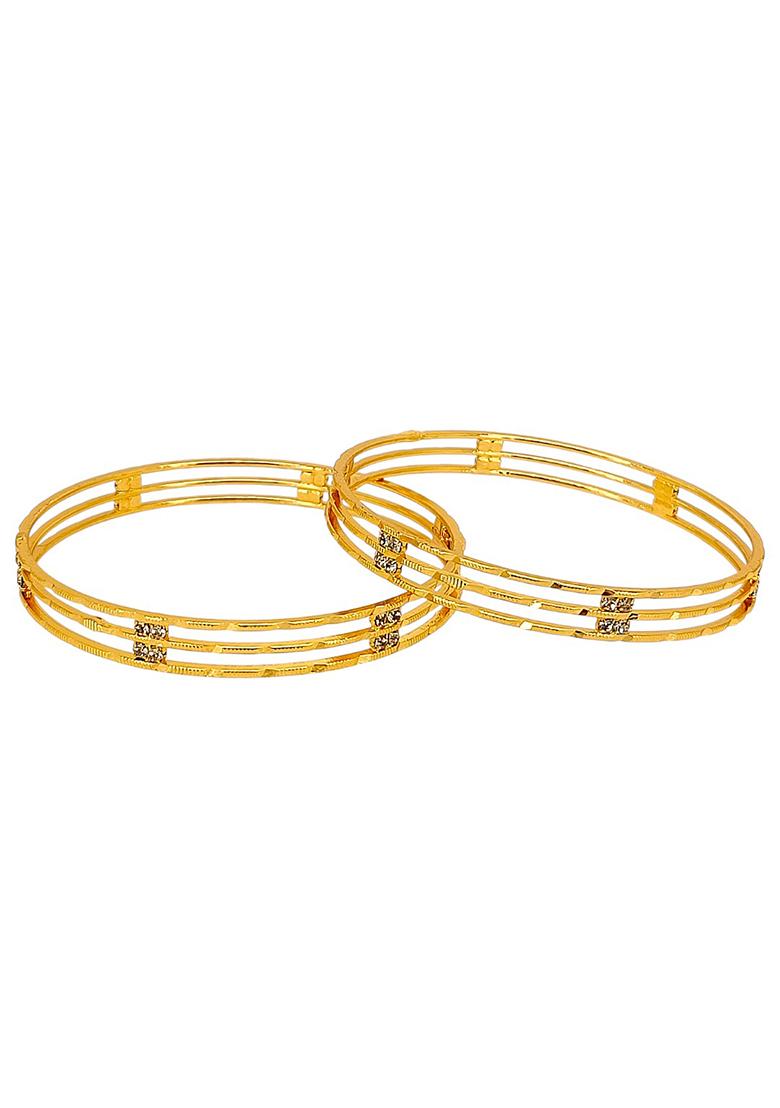 Golden Alloy Bangles - Indya