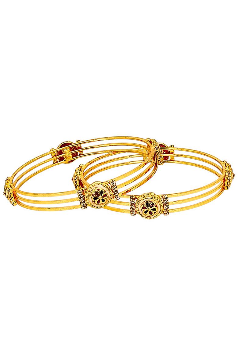 Golden Alloy Bangles - Indya