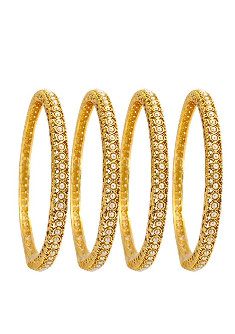 Golden Alloy Bangles - Indya
