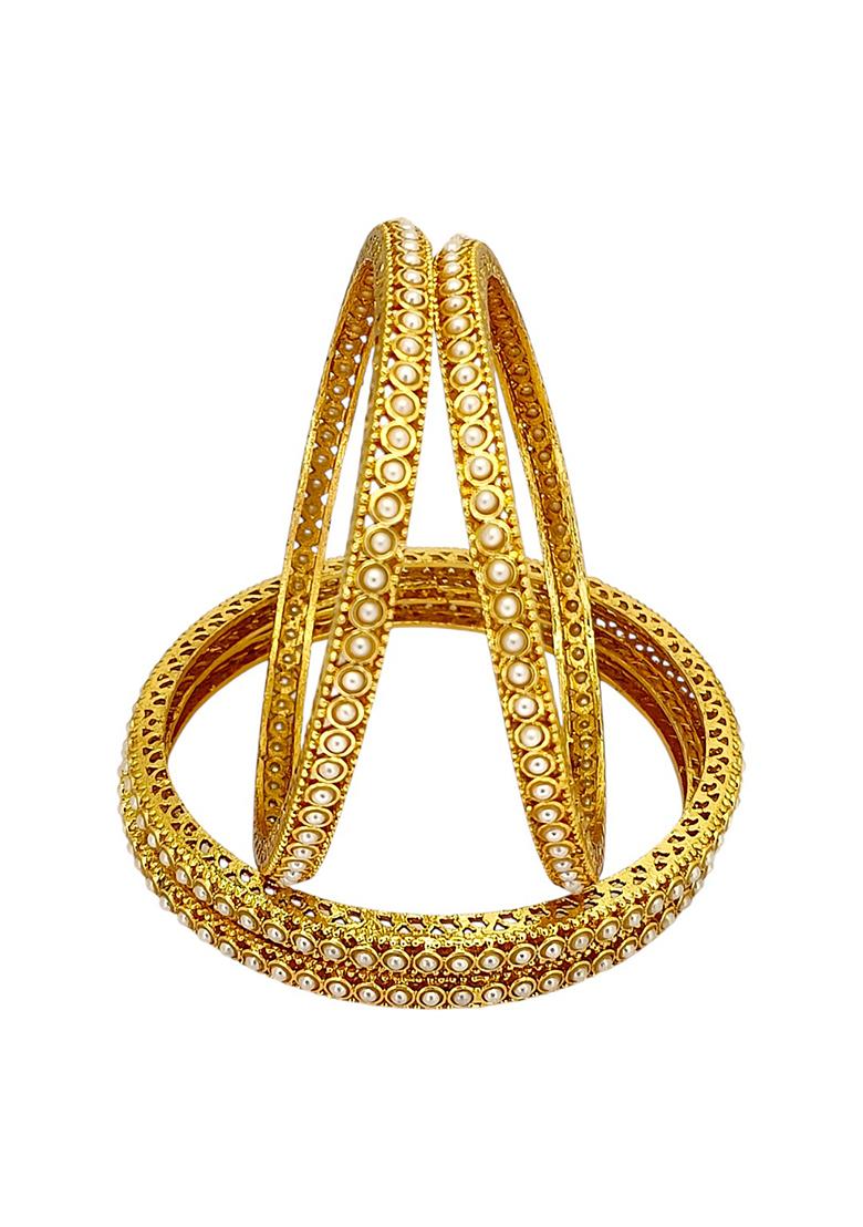 Golden Alloy Bangles - Indya