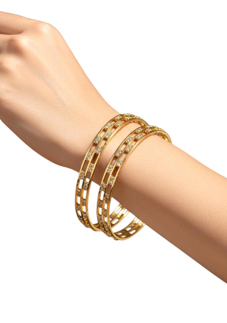Golden Alloy Bangles - Indya