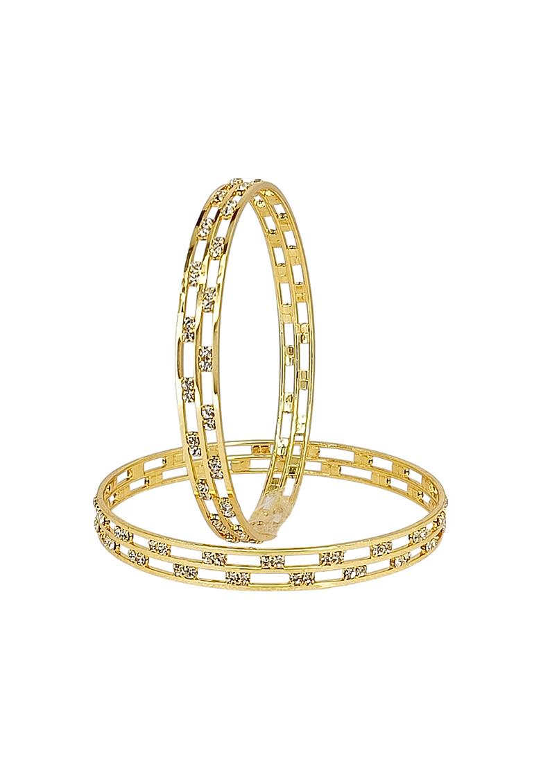 Golden Alloy Bangles - Indya