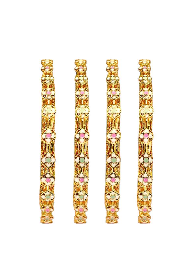 Golden Alloy Bangles - Indya