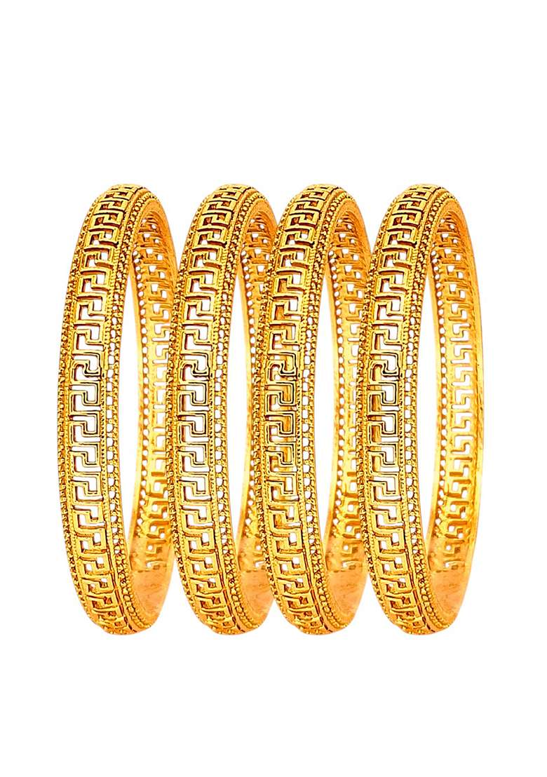 Golden Alloy Bangles - Indya