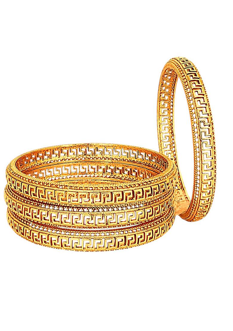 Golden Alloy Bangles - Indya