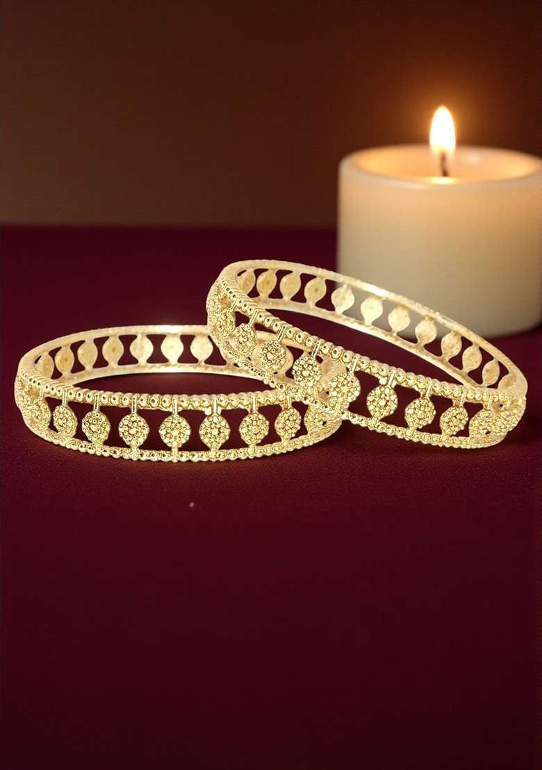 Golden Alloy Bangles - Indya