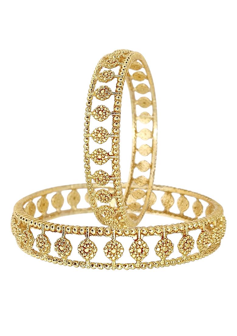 Golden Alloy Bangles - Indya