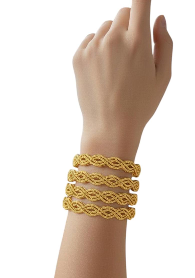 Golden Alloy Bangles - Indya