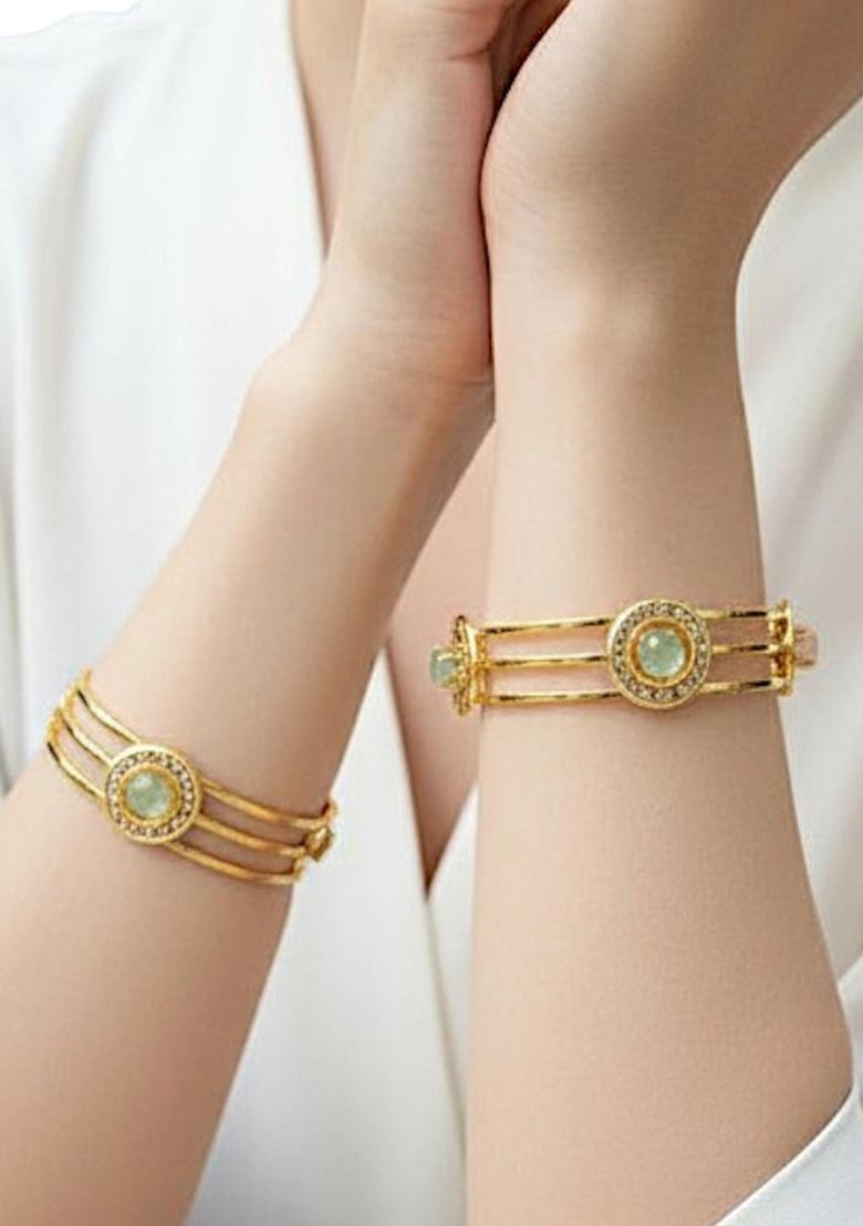 Golden Alloy Bangles - Indya