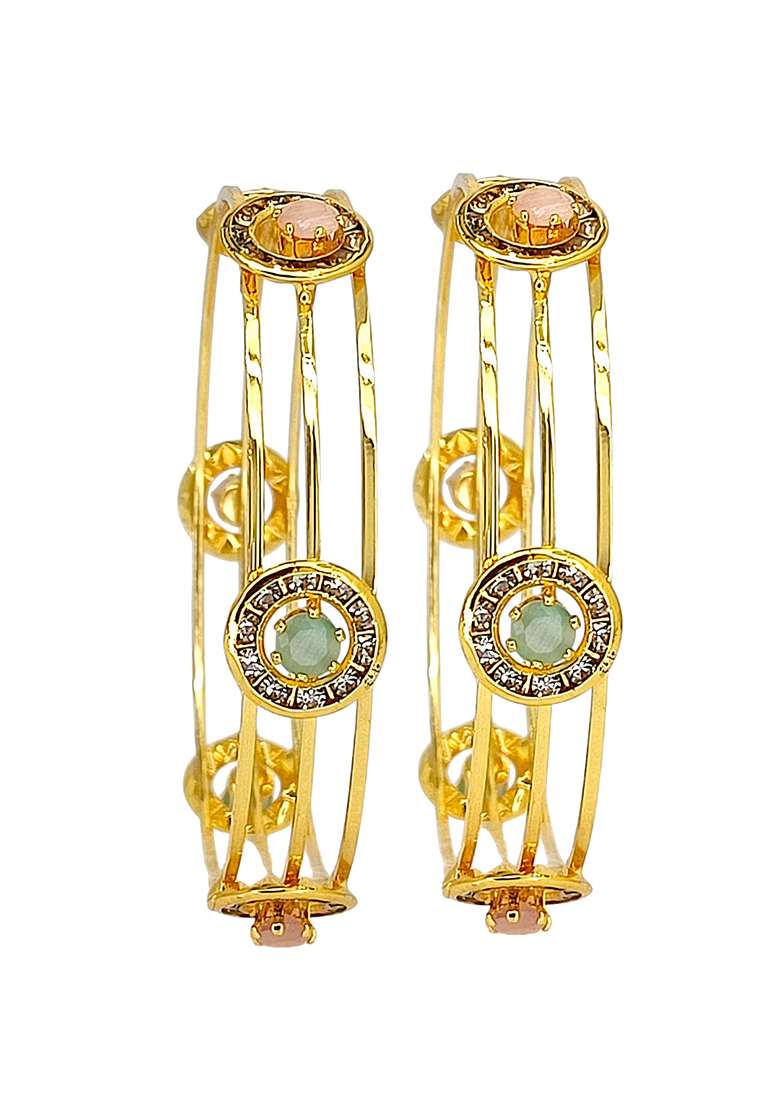 Golden Alloy Bangles - Indya