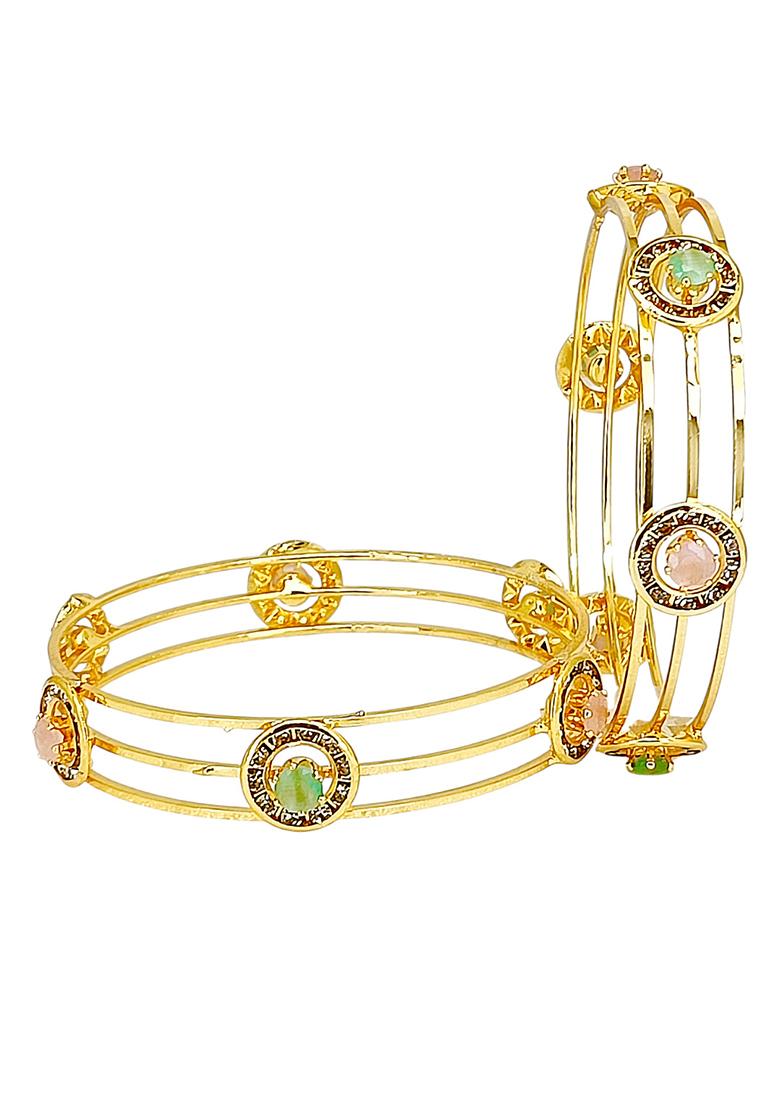 Golden Alloy Bangles - Indya