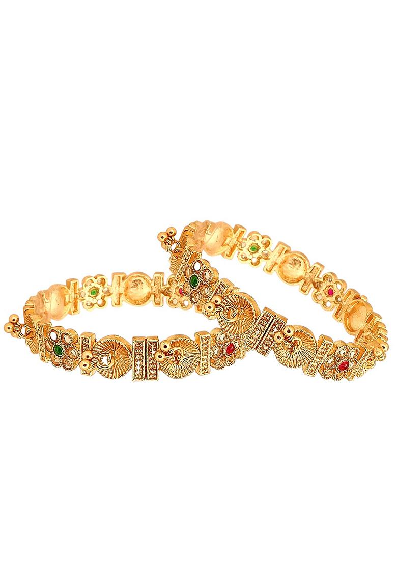 Golden Alloy Bangles - Indya