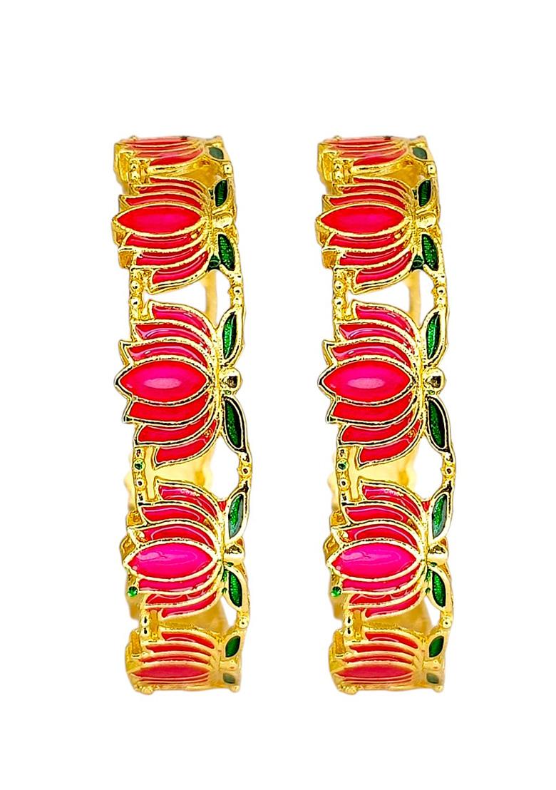 Golden Alloy Bangles - Indya