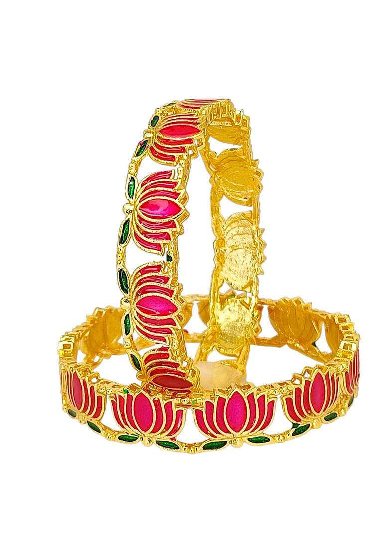 Golden Alloy Bangles - Indya