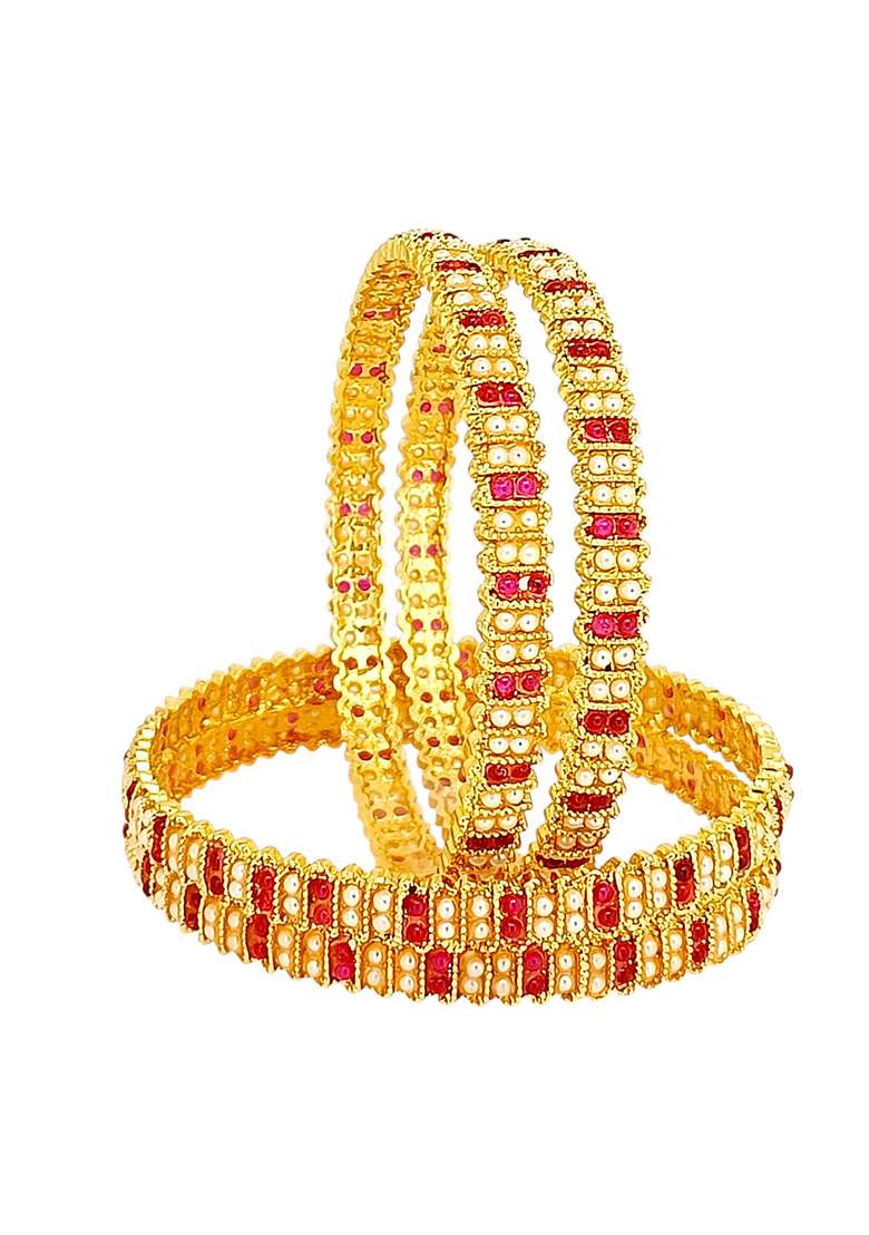 Golden Alloy Bangles - Indya